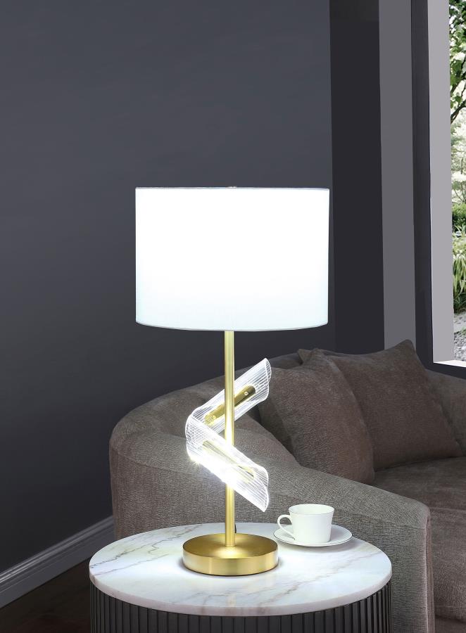 (image for) Kingsley 30-inch Drum Shade Table Lamp Gold (Set of 2)