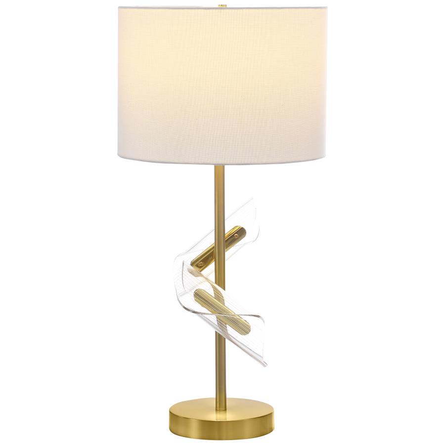 (image for) Kingsley 30-inch Drum Shade Table Lamp Gold (Set of 2)