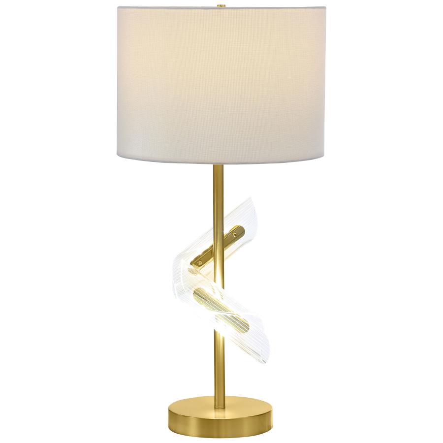 (image for) Kingsley 30-inch Drum Shade Table Lamp Gold (Set of 2)