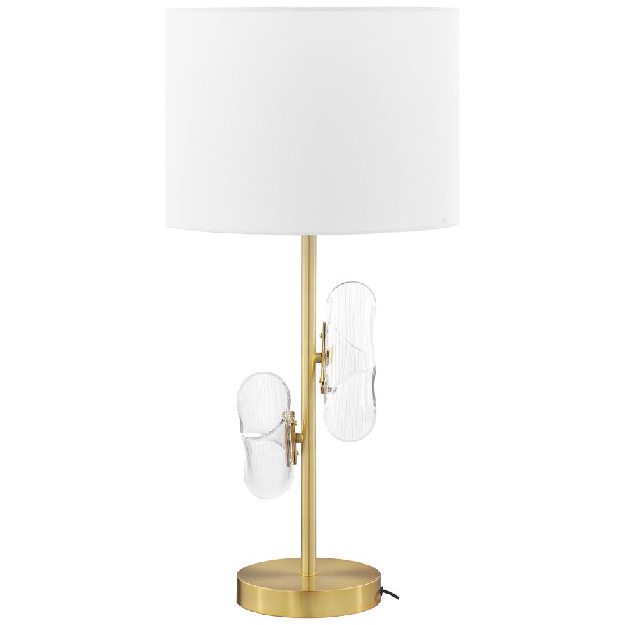 (image for) Kingsley 30-inch Drum Shade Table Lamp Gold (Set of 2)