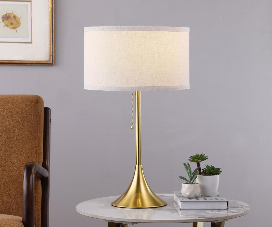 (image for) Elmira 24-inch Drum Shade Metal Table Lamp Gold