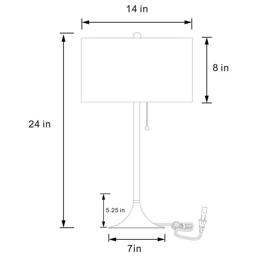 (image for) Elmira 24-inch Drum Shade Metal Table Lamp Gold