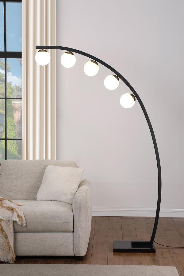 (image for) Cody 78-inch Spherical 5-light Arc Metal Floor Lamp Black