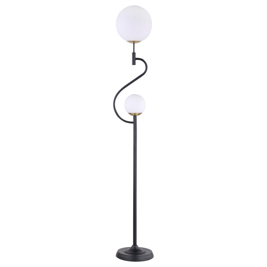 (image for) Dacki 69-inch Dual Spherical Bulb Metal Floor Lamp Black