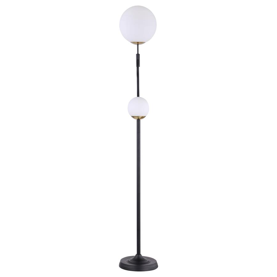 (image for) Dacki 69-inch Dual Spherical Bulb Metal Floor Lamp Black