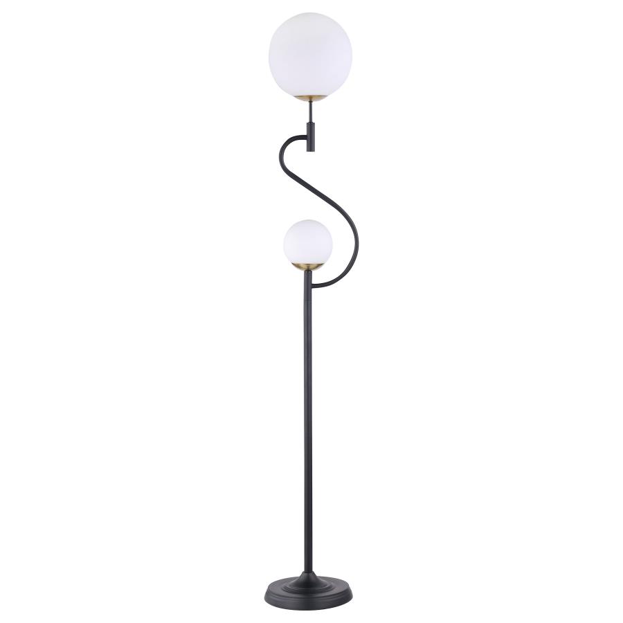 (image for) Dacki 69-inch Dual Spherical Bulb Metal Floor Lamp Black