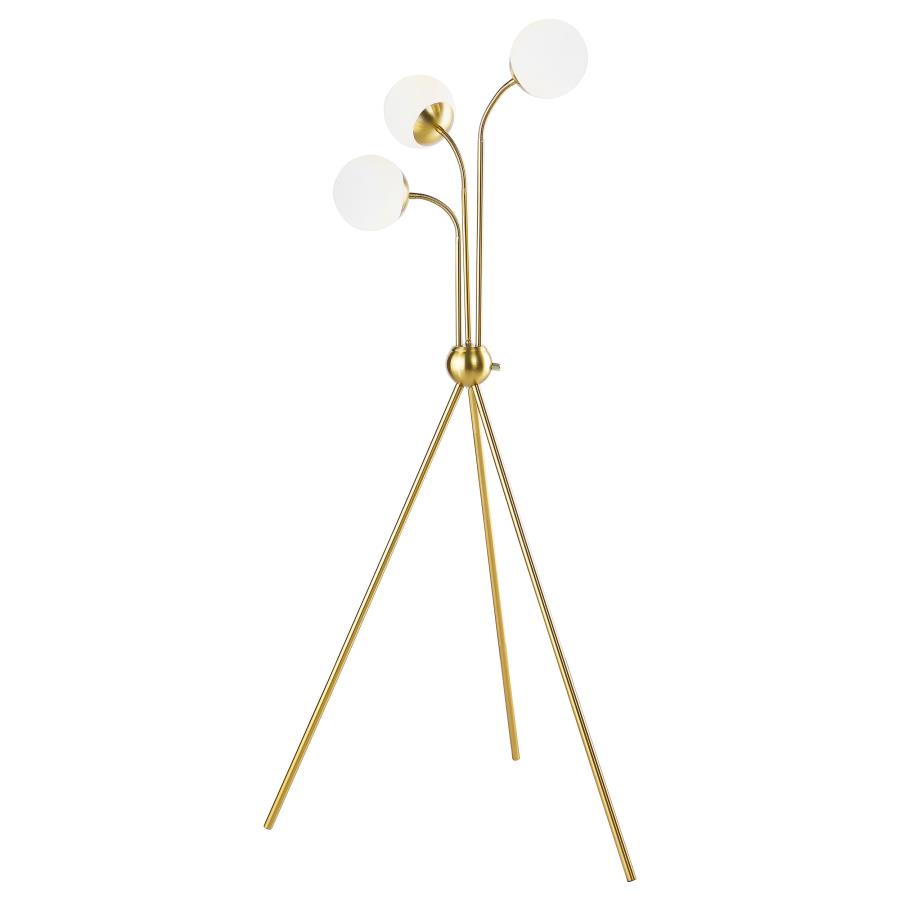 (image for) Miley 66-inch Spherical Bulb Tripod Tree Floor Lamp Gold