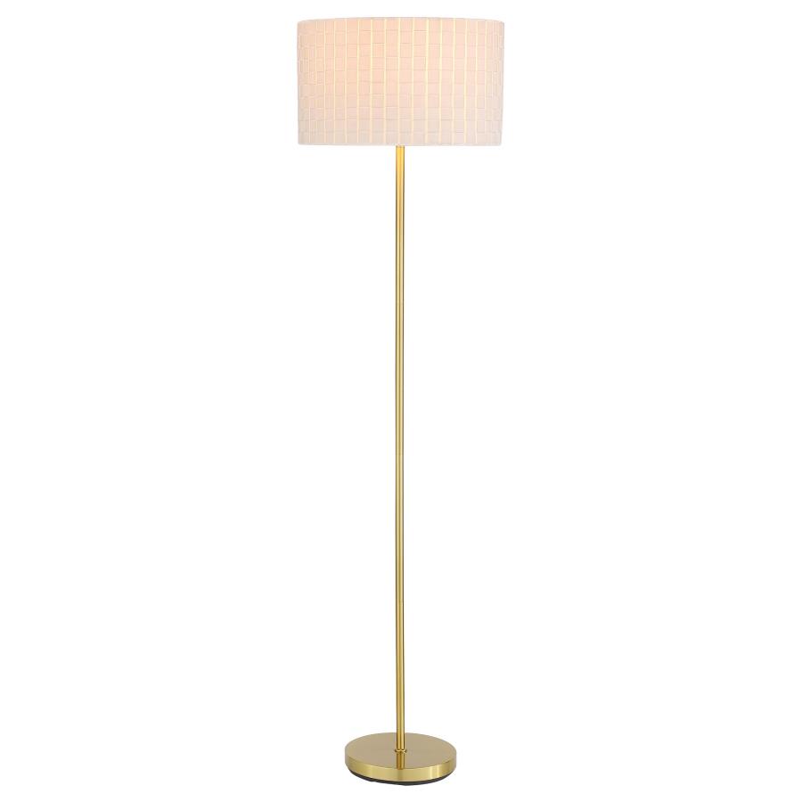 (image for) Ramiro 66-inch Drum Shade Metal Floor Lamp Gold