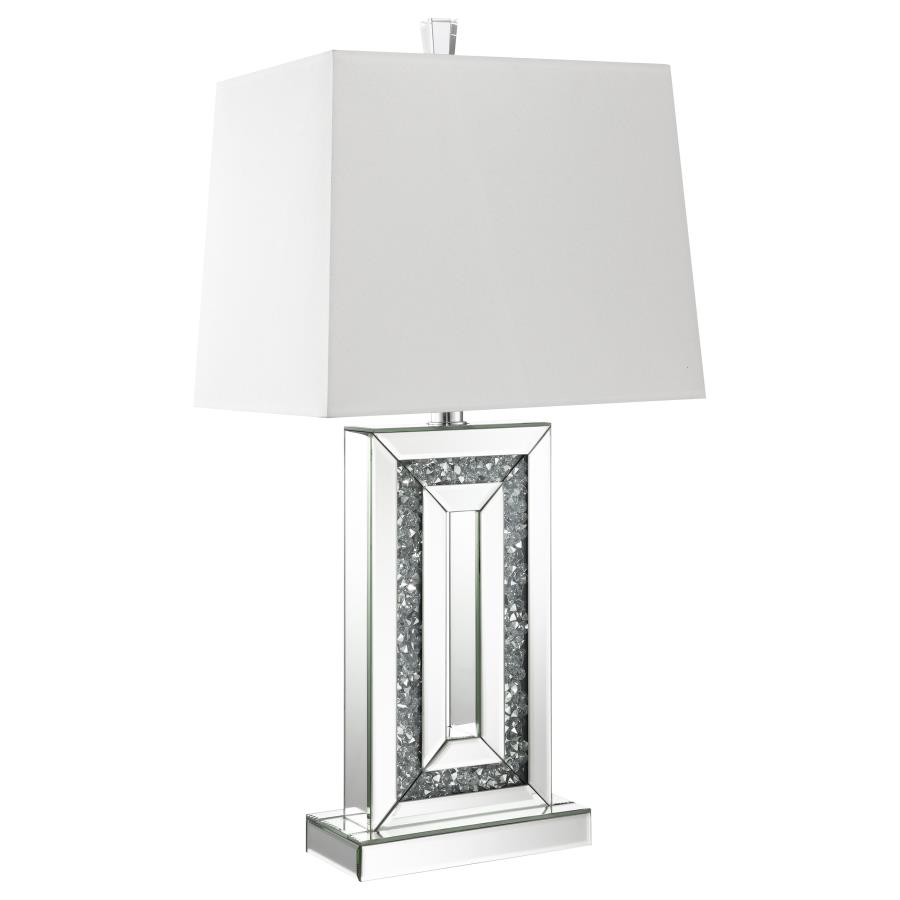 (image for) Ayelet 30-inch Tapered Shade Mirrored Table Lamp Silver