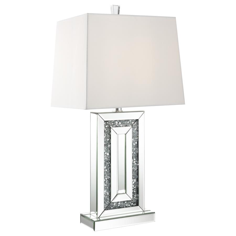 (image for) Ayelet 30-inch Tapered Shade Mirrored Table Lamp Silver