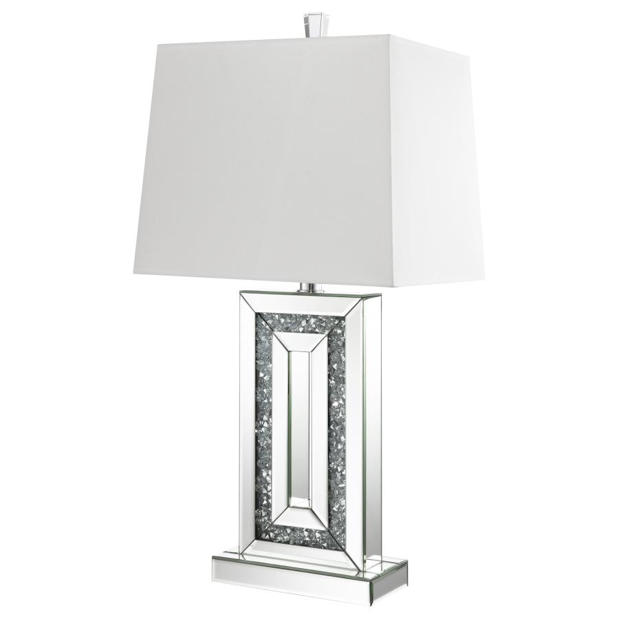 (image for) Ayelet 30-inch Tapered Shade Mirrored Table Lamp Silver