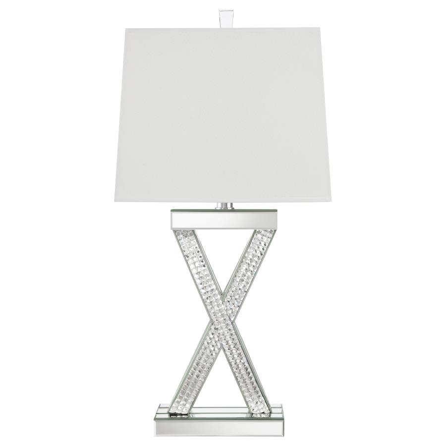 (image for) Dominick 31-inch Tapered Mirrored Acrylic Table Lamp Silver