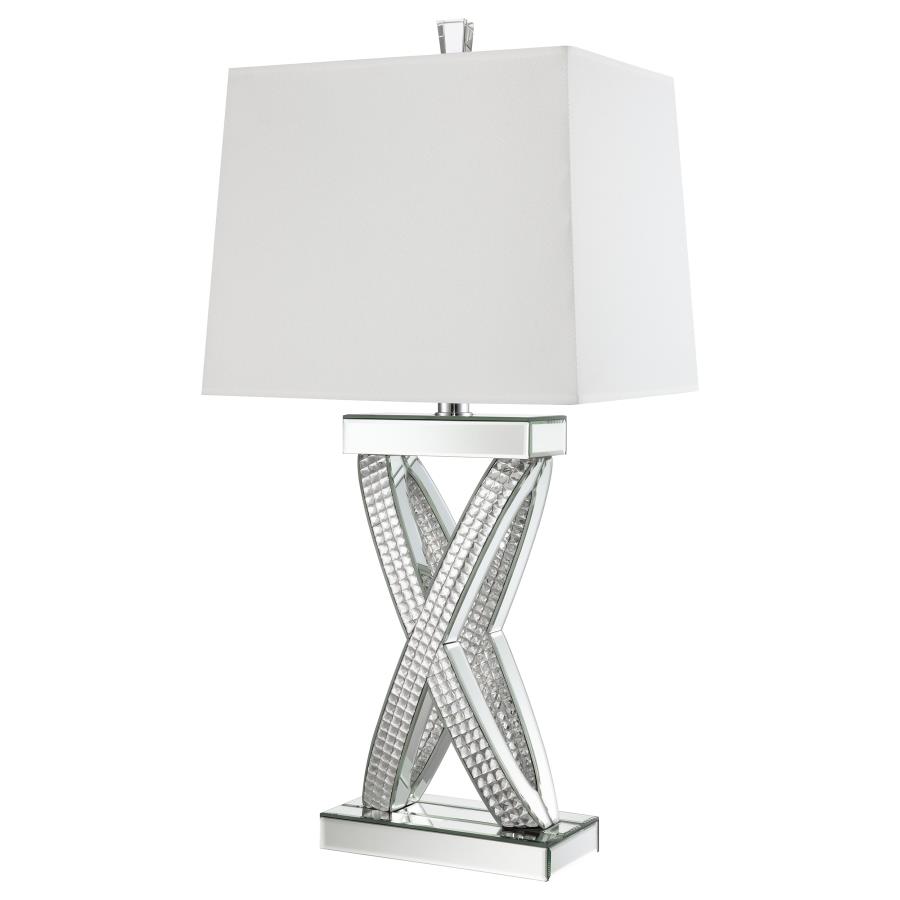 (image for) Dominick 31-inch Tapered Mirrored Acrylic Table Lamp Silver