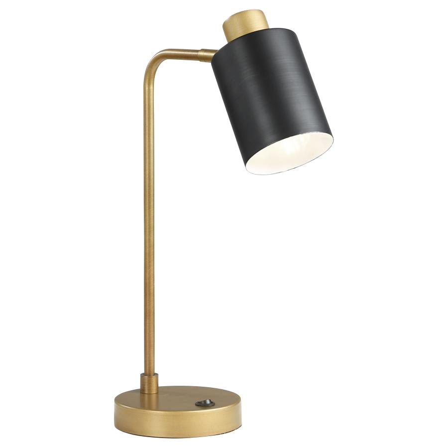 (image for) Cherise 18-inch Adjustable Angle Table Lamp Antique Brass - Click Image to Close