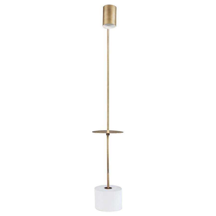 (image for) Jodie 55-inch Adjustable Floor Lamp Side Table Antique Brass