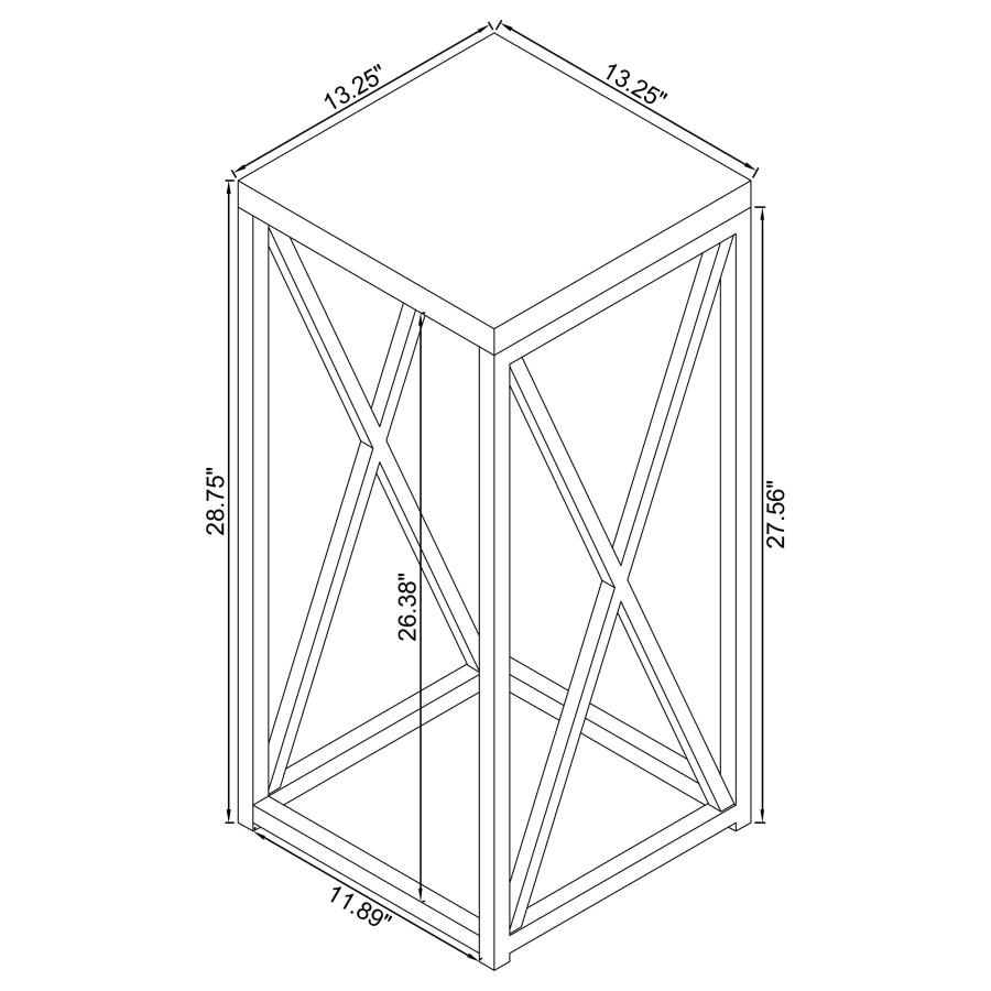 (image for) Edmund Square Accent Side Table White High Gloss and Chrome