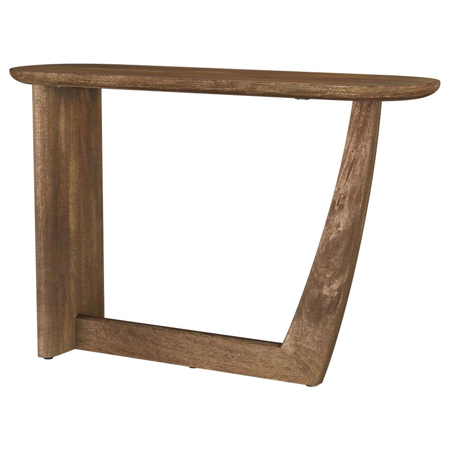 (image for) Fletcher Oval Solid Mango Wood Entryway Console Table Brown - Click Image to Close