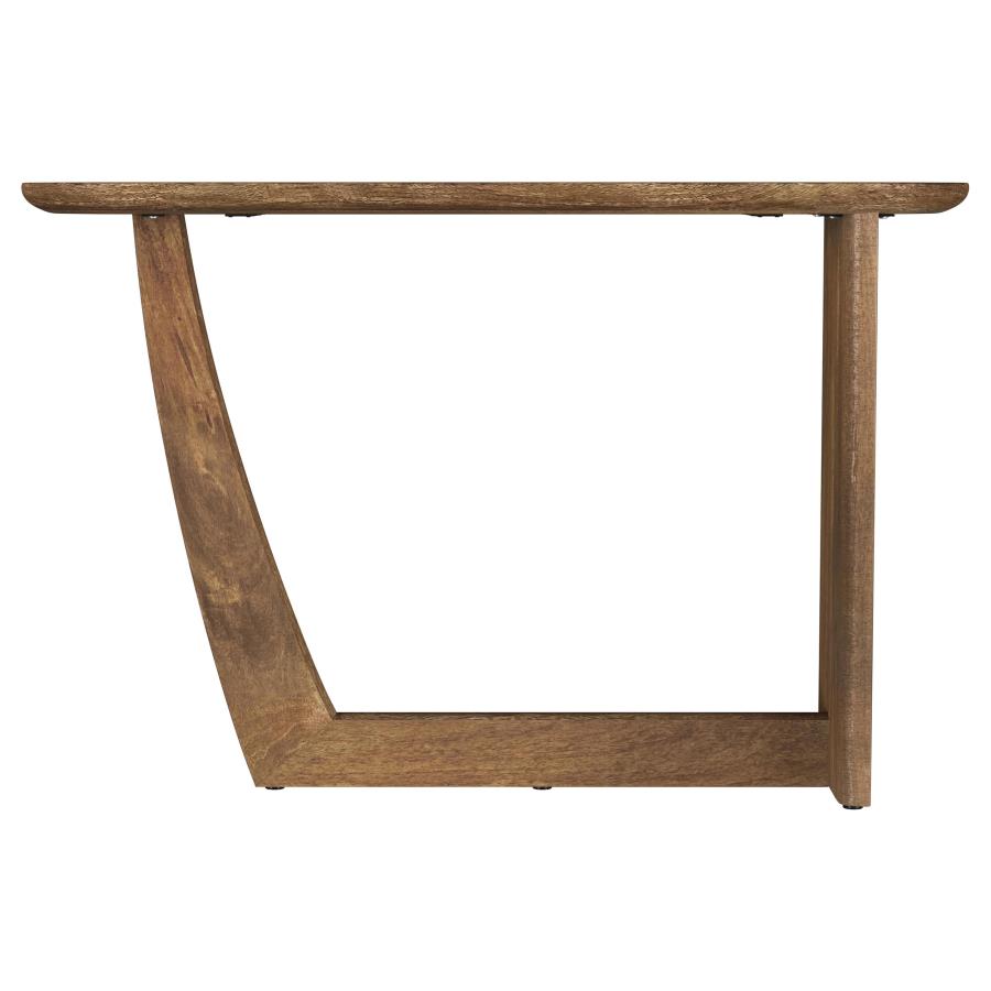 (image for) Fletcher Oval Solid Mango Wood Entryway Console Table Brown