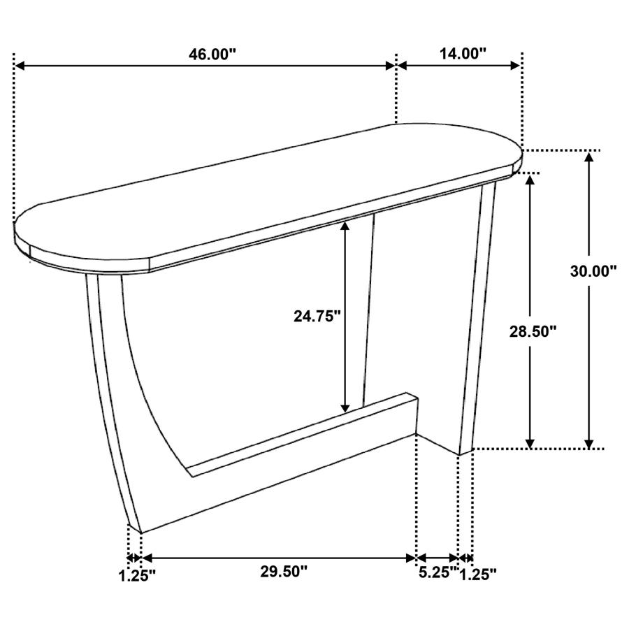 (image for) Fletcher Oval Solid Mango Wood Entryway Console Table Brown