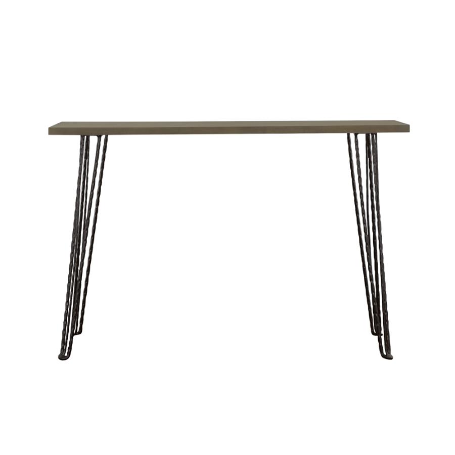 (image for) Neville Rectangular Wood Top Entryway Console Table Grey