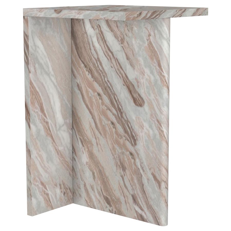 (image for) Bowdoin Genuine Marble Accent Side Table Grey - Click Image to Close