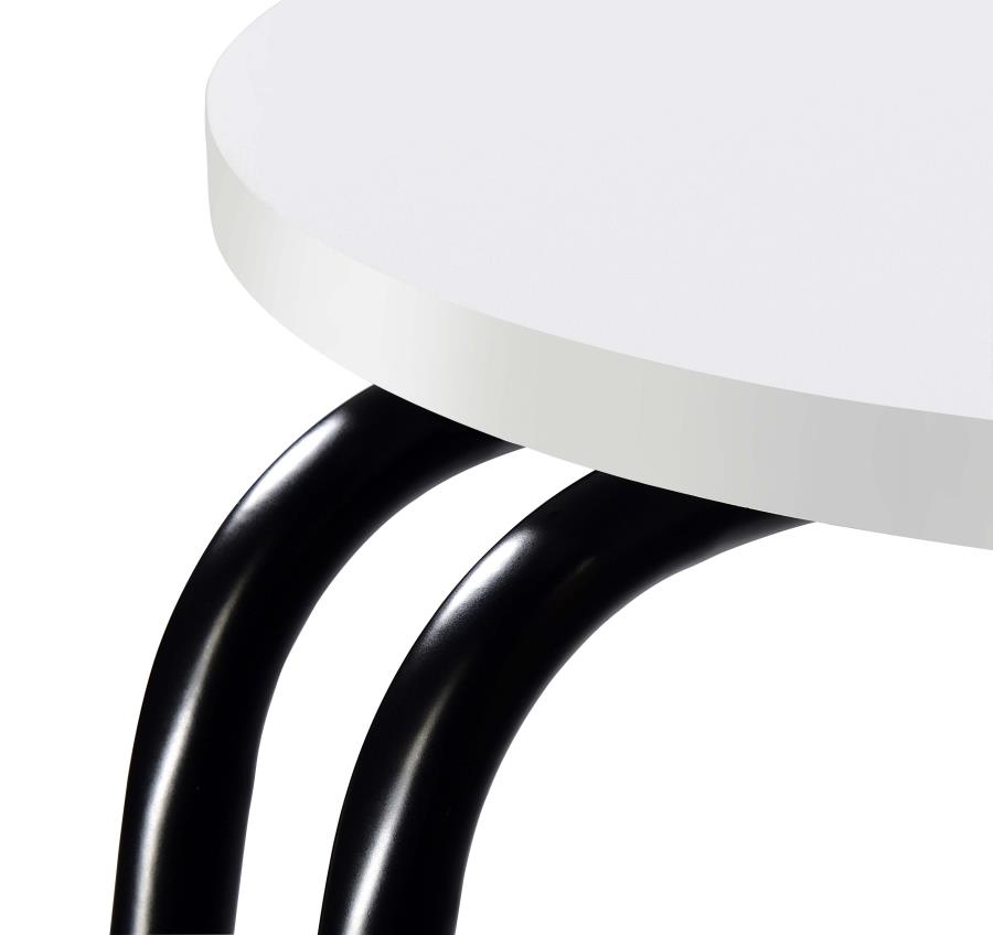 (image for) Hilly 3-tier Round Accent Side Table White and Black