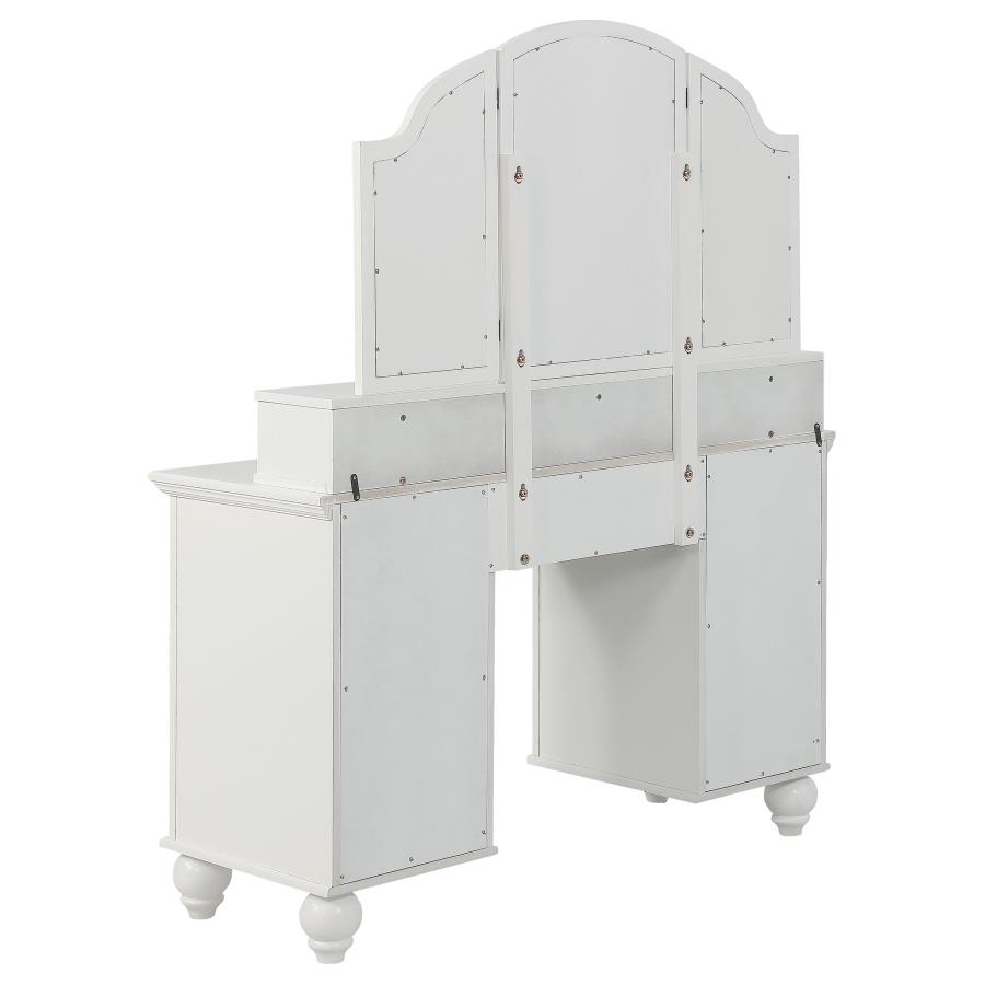 (image for) Reinhart Makeup Vanity Table Set White and Beige