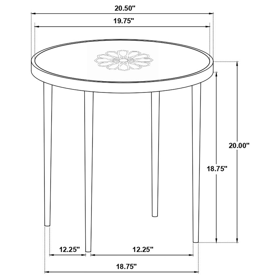 (image for) Kofi Round Marble Top Accent Side Table White and Black