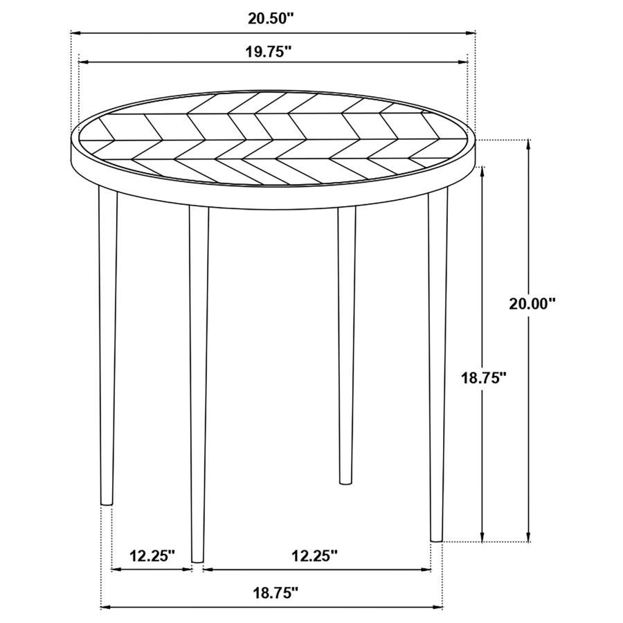 (image for) Hayden Round Wood Top Side Table Natural Mango and Black