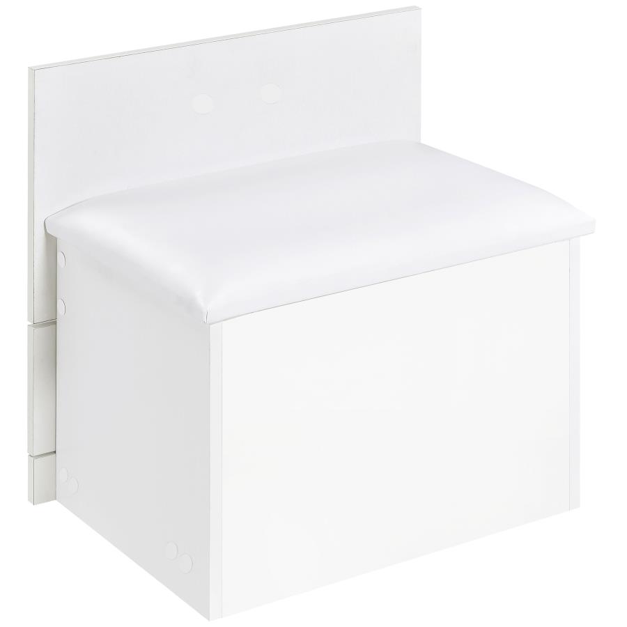 (image for) Danbury 3-drawer Makeup Vanity & Stool Set White High Gloss