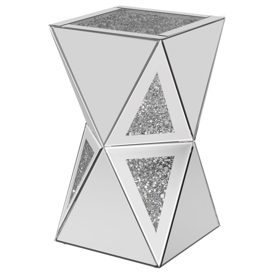 (image for) Matheo Square Geometric Mirrored Acrylic Side Table Silver