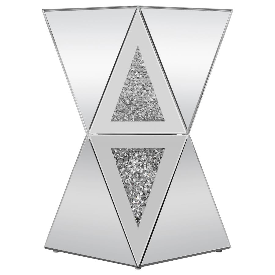 (image for) Matheo Square Geometric Mirrored Acrylic Side Table Silver