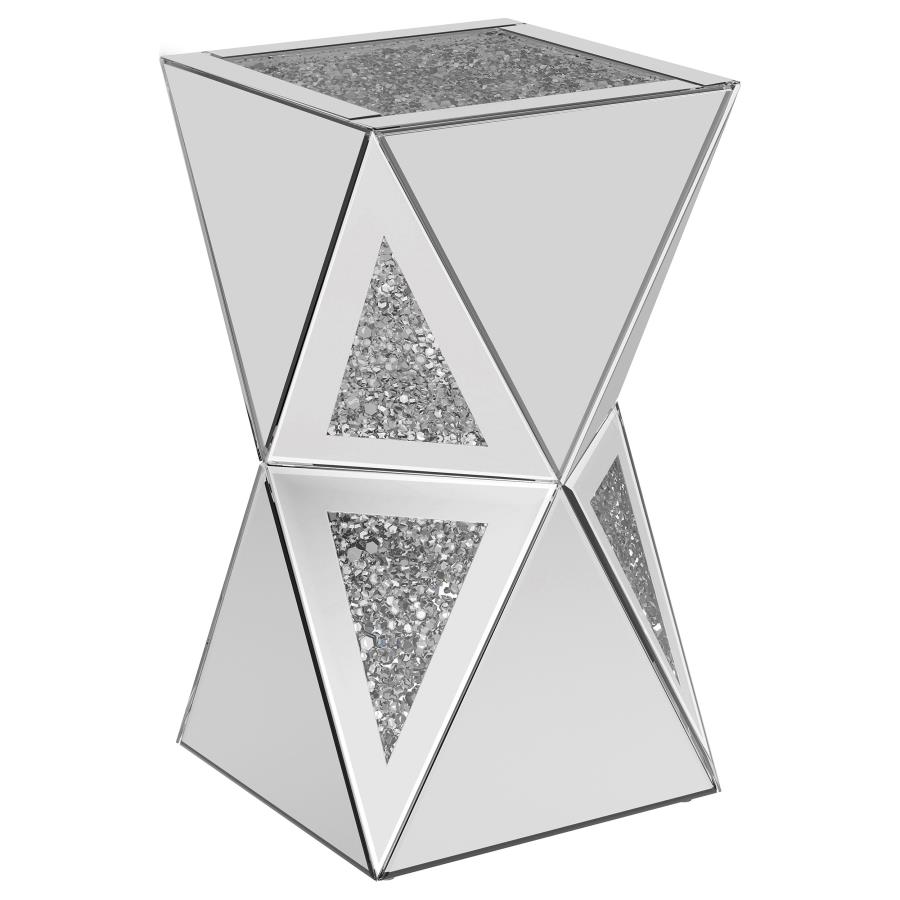 (image for) Matheo Square Geometric Mirrored Acrylic Side Table Silver