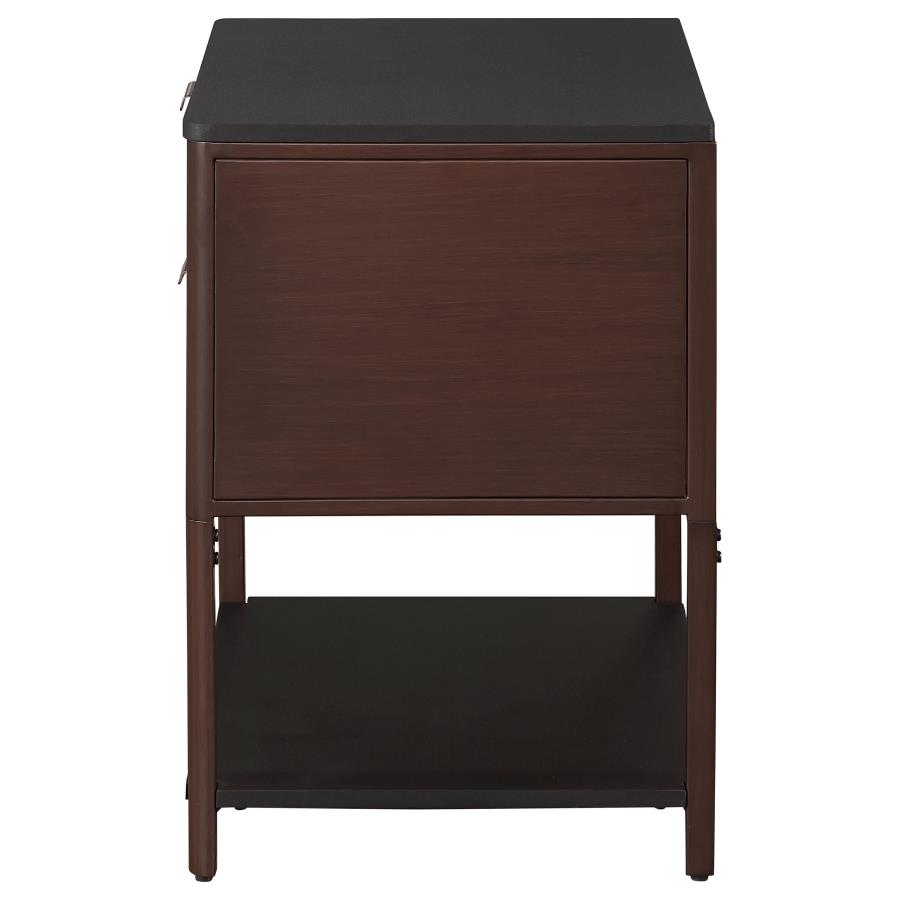 (image for) Zimmerlee 2-drawer Side Table with Shelf Rust Brown