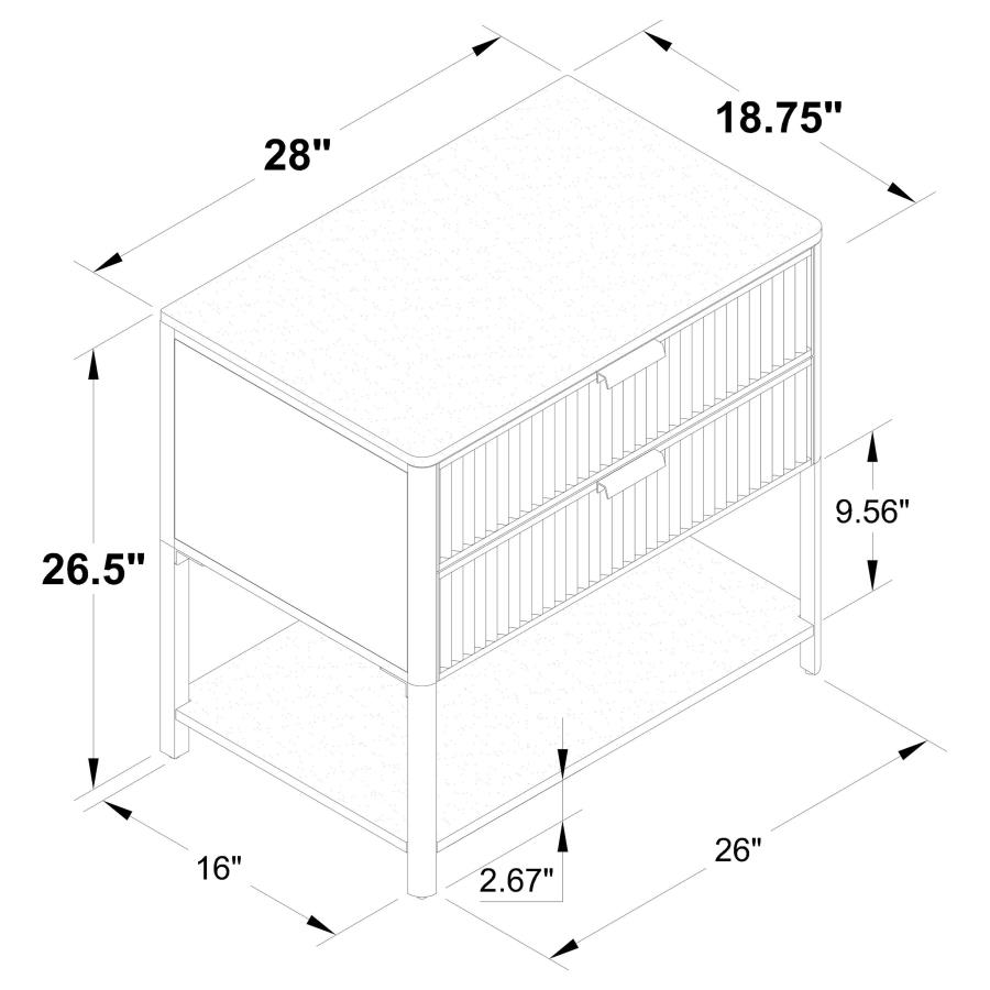 (image for) Zimmerlee 2-drawer Side Table with Shelf Rust Brown