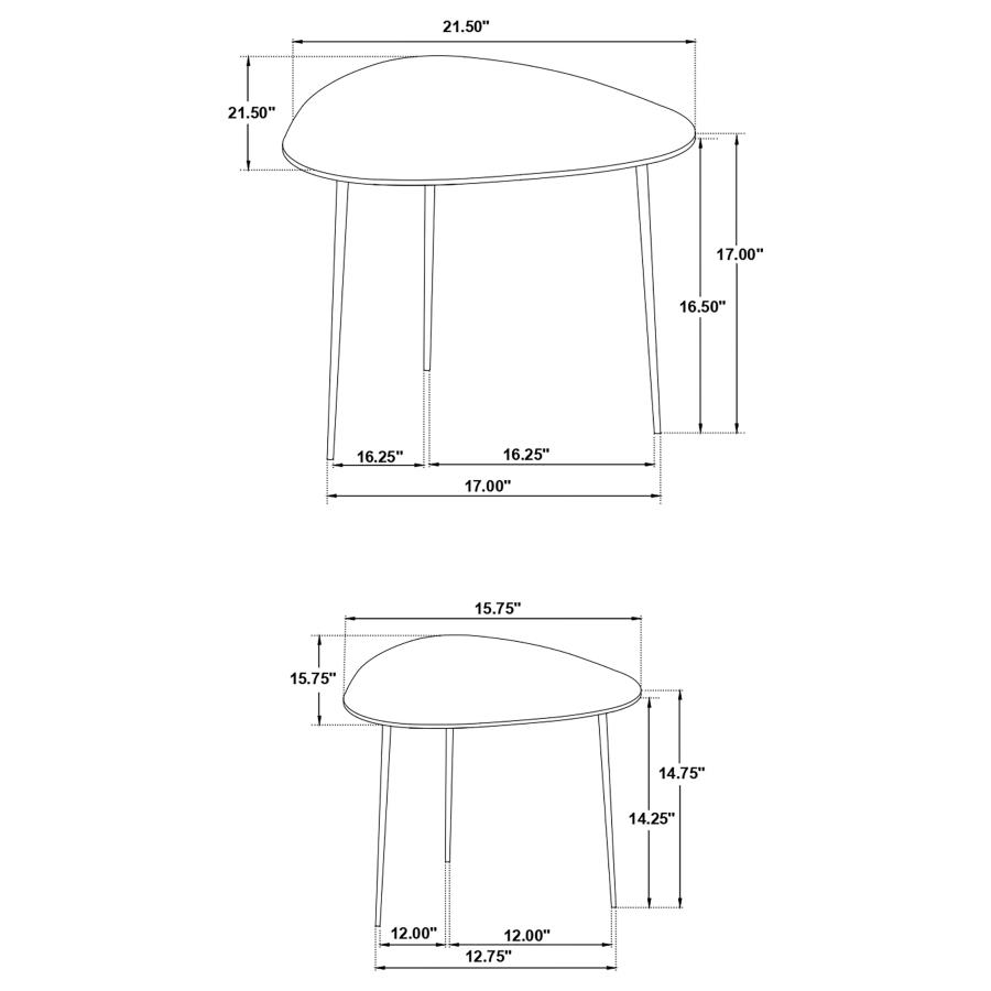 (image for) Tobias 2-piece Triangular Marble Top Nesting Table Green