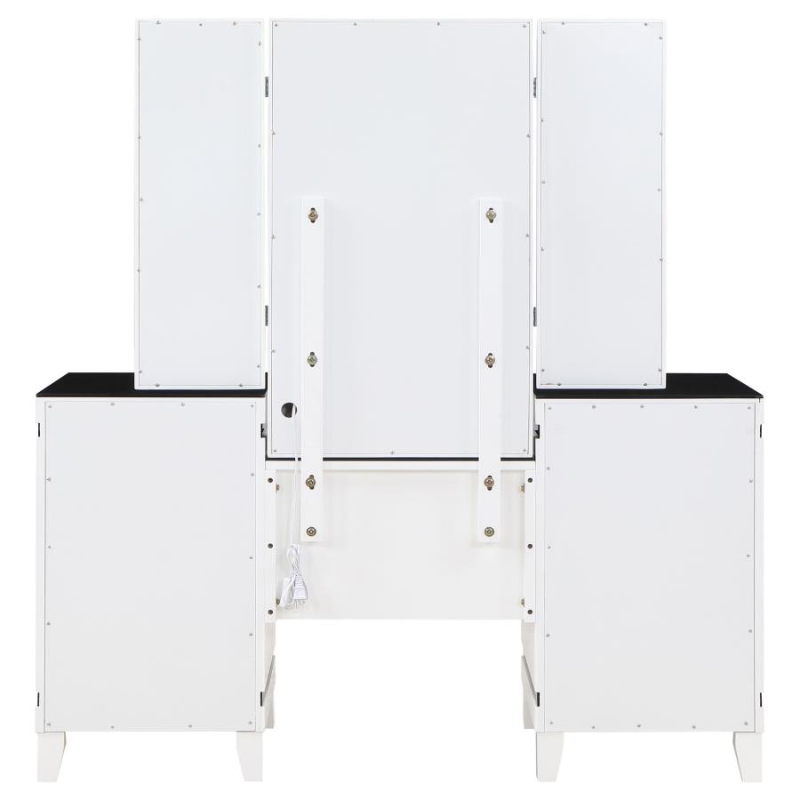 (image for) Talei 6-drawer Vanity Set with Lighting Black and White