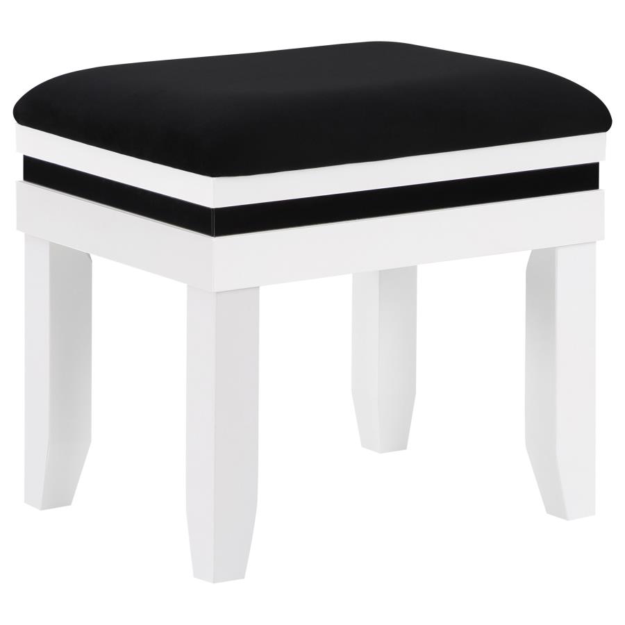 (image for) Talei 6-drawer Vanity Set with Lighting Black and White