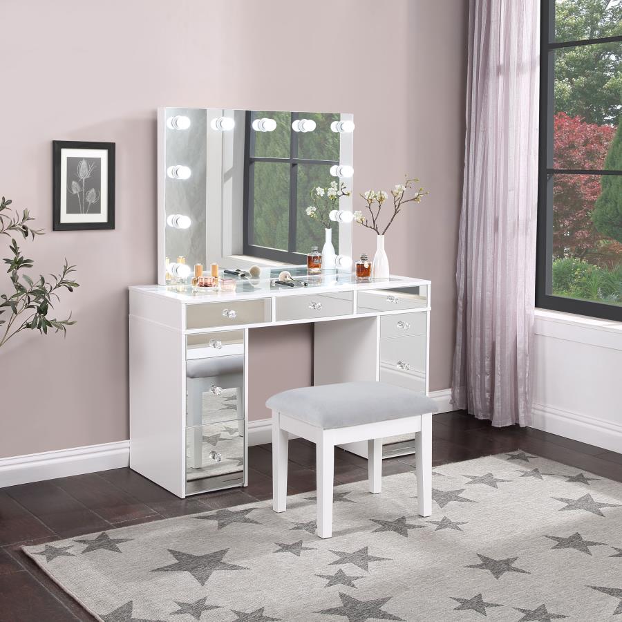 (image for) Regina Makeup Vanity Table Set with Lighting White