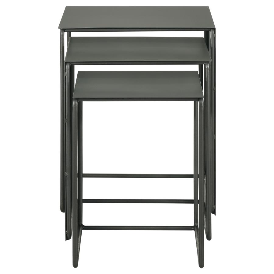 (image for) Imez 3-piece Rectangular Metal Nesting Table Set Grey