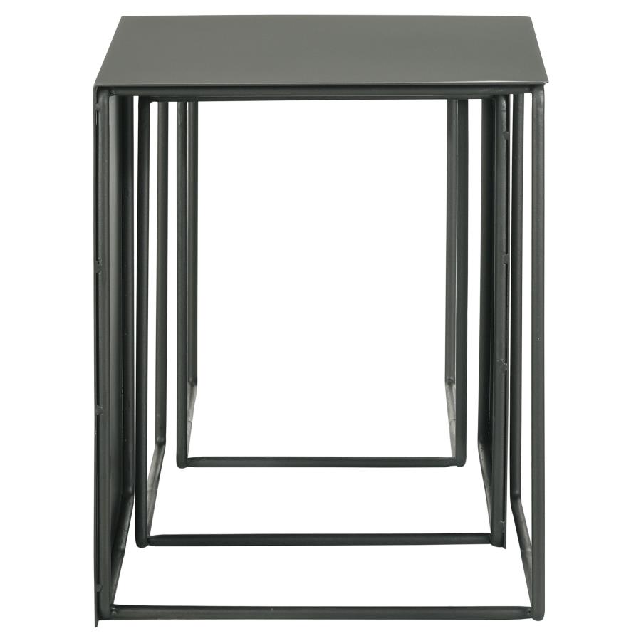 (image for) Imez 3-piece Rectangular Metal Nesting Table Set Grey