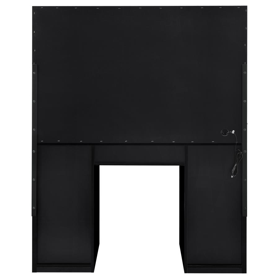 (image for) Acena 7-drawer Vanity Set with Lighting Black High Gloss