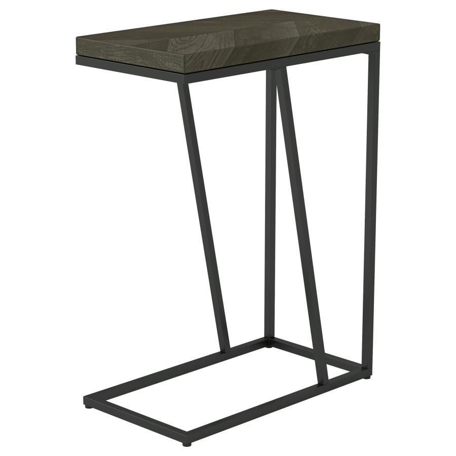 (image for) Sergio Engineered Wood C-Shaped Sofa Side Table Rustic Grey