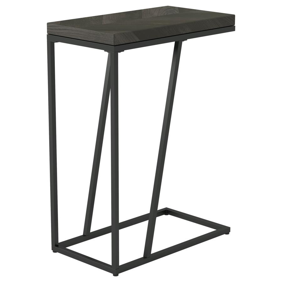 (image for) Sergio Engineered Wood C-Shaped Sofa Side Table Rustic Grey