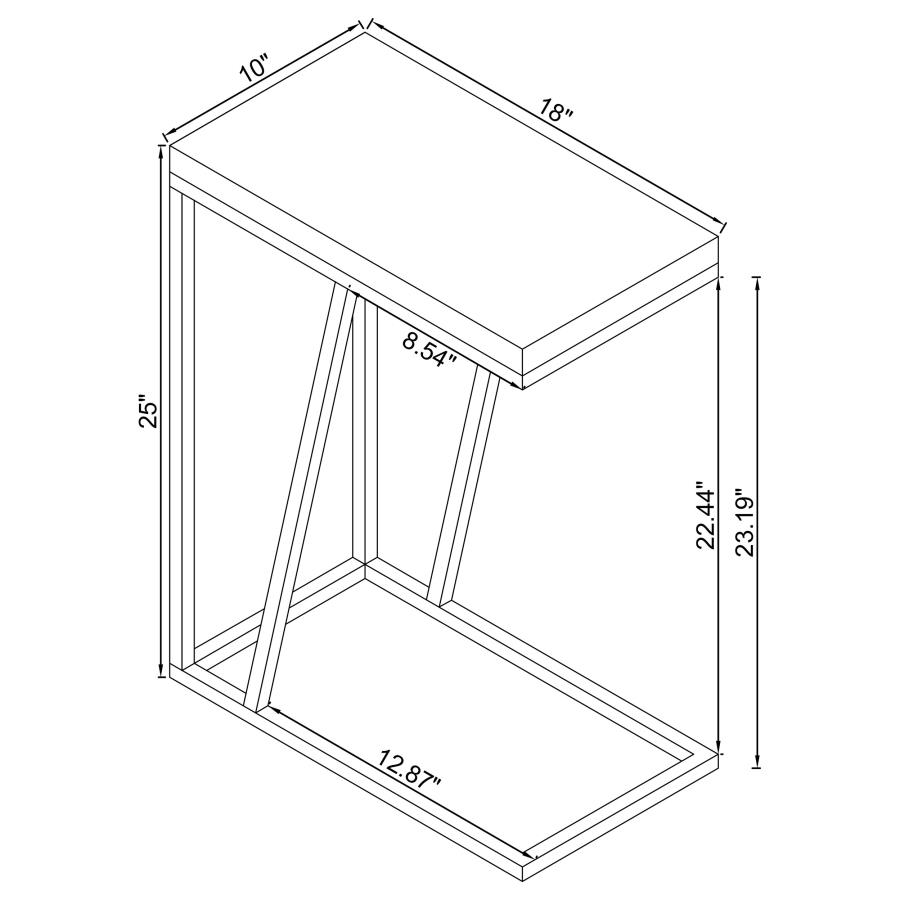 (image for) Sergio Engineered Wood C-Shaped Sofa Side Table Rustic Grey