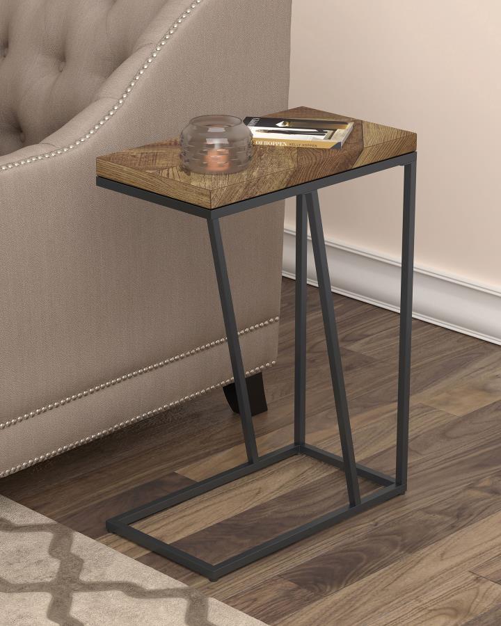 (image for) Sergio Engineered Wood C-Shaped Side Table Rustic Tobacco