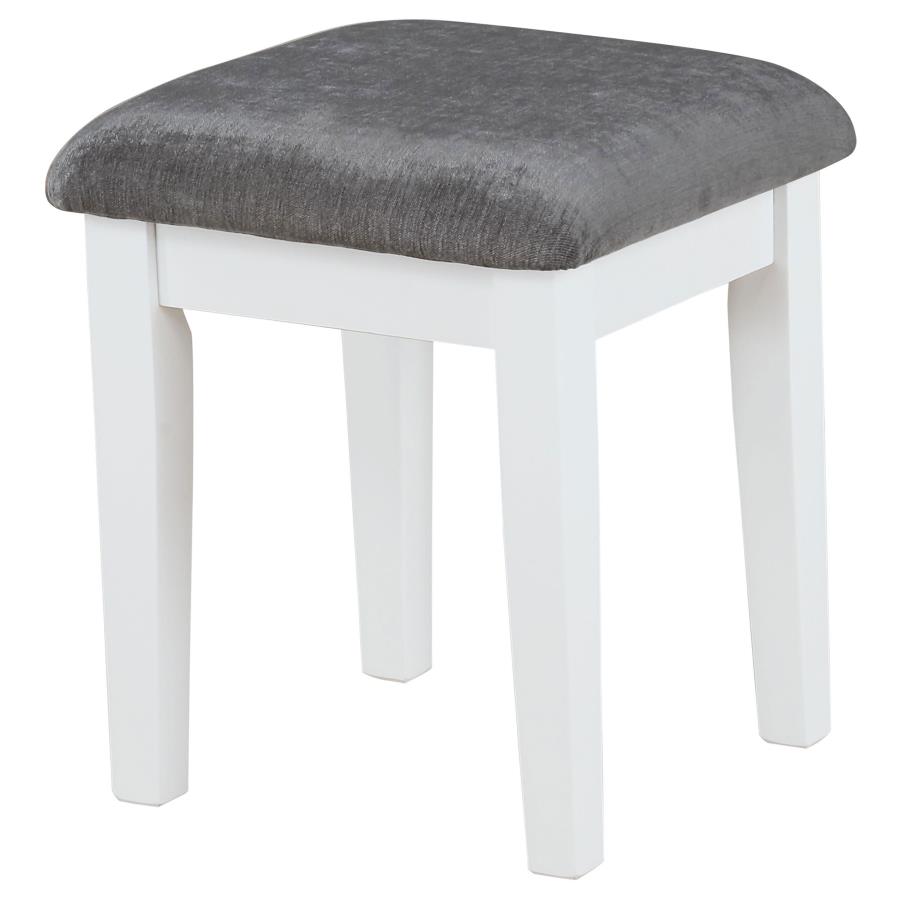 (image for) Elijah Vanity Set with Lighting & Stool White and Dark Grey