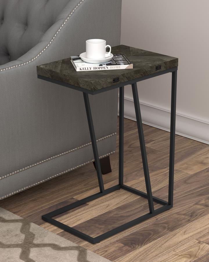 (image for) Carly Expandable Engineered Wood C-Shaped Side Table Grey