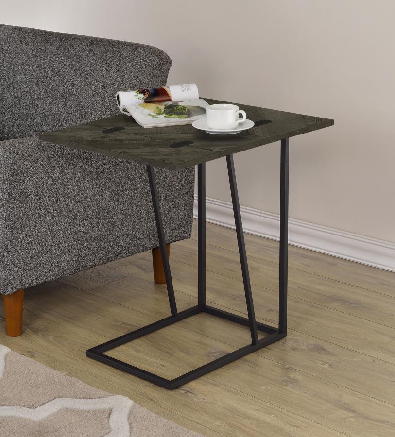 (image for) Carly Expandable Engineered Wood C-Shaped Side Table Grey