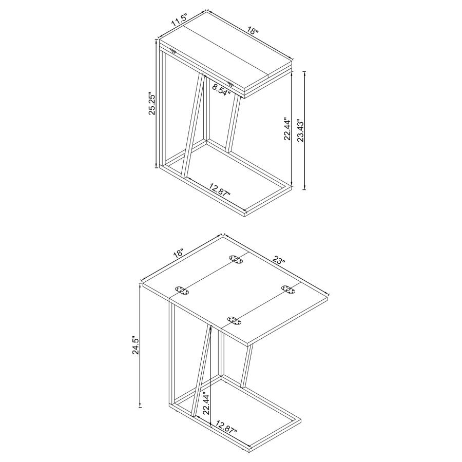 (image for) Carly Expandable Engineered Wood C-Shaped Side Table Grey